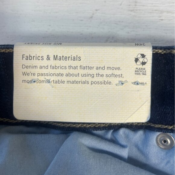 A.n.a Womens Mid-Rise Skinny Jeans Size 24W Dark Blue New Denim - Picture 12 of 12